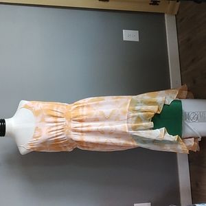 Nwts 1 State brand Ladies High low style dress size XL  straps orange white T1